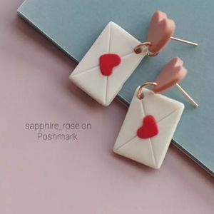 Love Letter Valentine's Day Handmade Clay Earrings Womens Jewelry Sweet Gift New